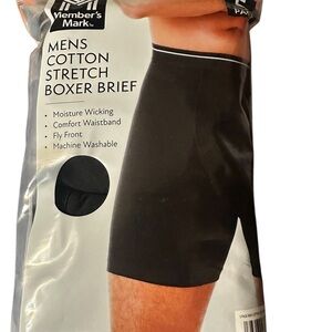 5 Member's Mark Men Cotton Stretch Boxer Brief Fly Front Moisture Wick Underwear